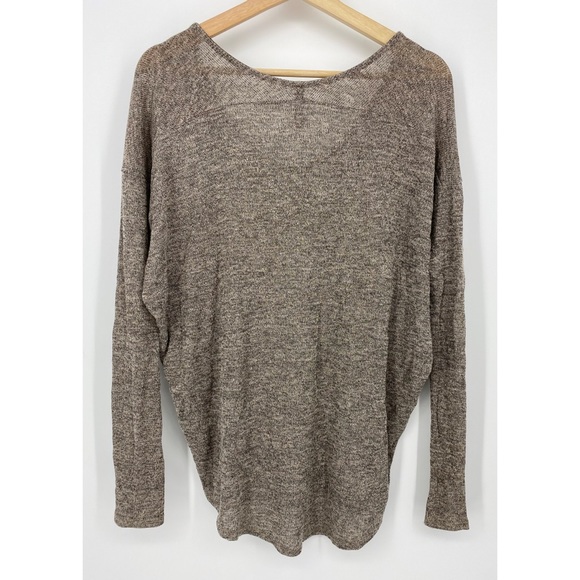 Jolie Beige Marled Stretch Knit Scoop Neck Pullover Sweater - Picture 2 of 4